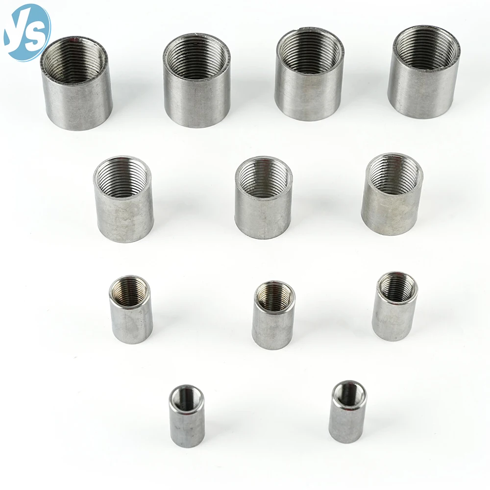 304 Stainless Steel Double Inner Thread Joint, Straight Through Pipe Connector for Water Pipe Round Tube