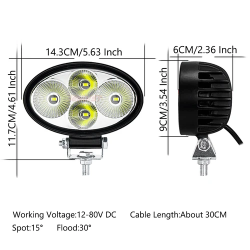 Imagen 2 del producto Super brillante 5,63 pulgadas punto blanco inundación coche motocicleta camión autobús ATV UTV LED luz de conducción de trabajo 12-80V DC