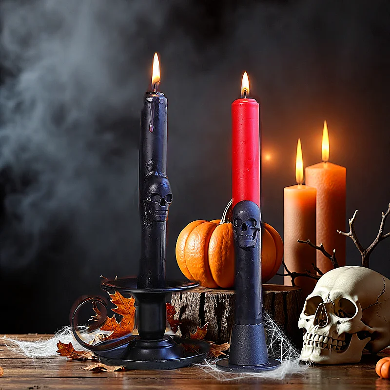 Gothic Skull TAPER เทียนฤดูใบไ - Beeswax Taper Candle บทวิจารณ์และราคา