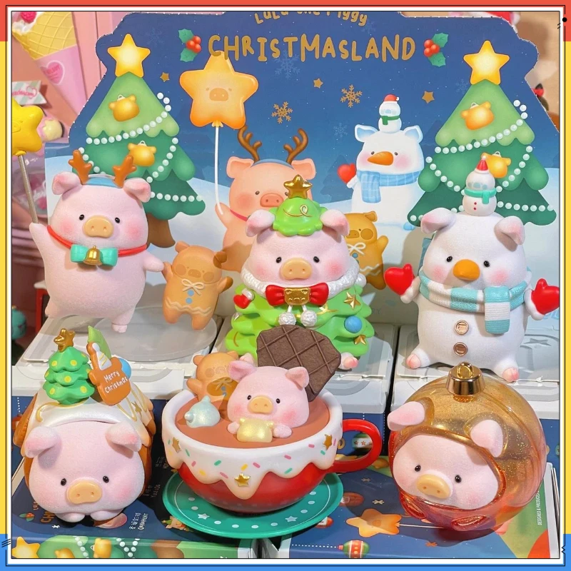 

New Product In Stock Lulu Pig Christmas Town Blind Box Cute Figurine Gift Trendy Decorative Item Doll Holiday Birthday Present