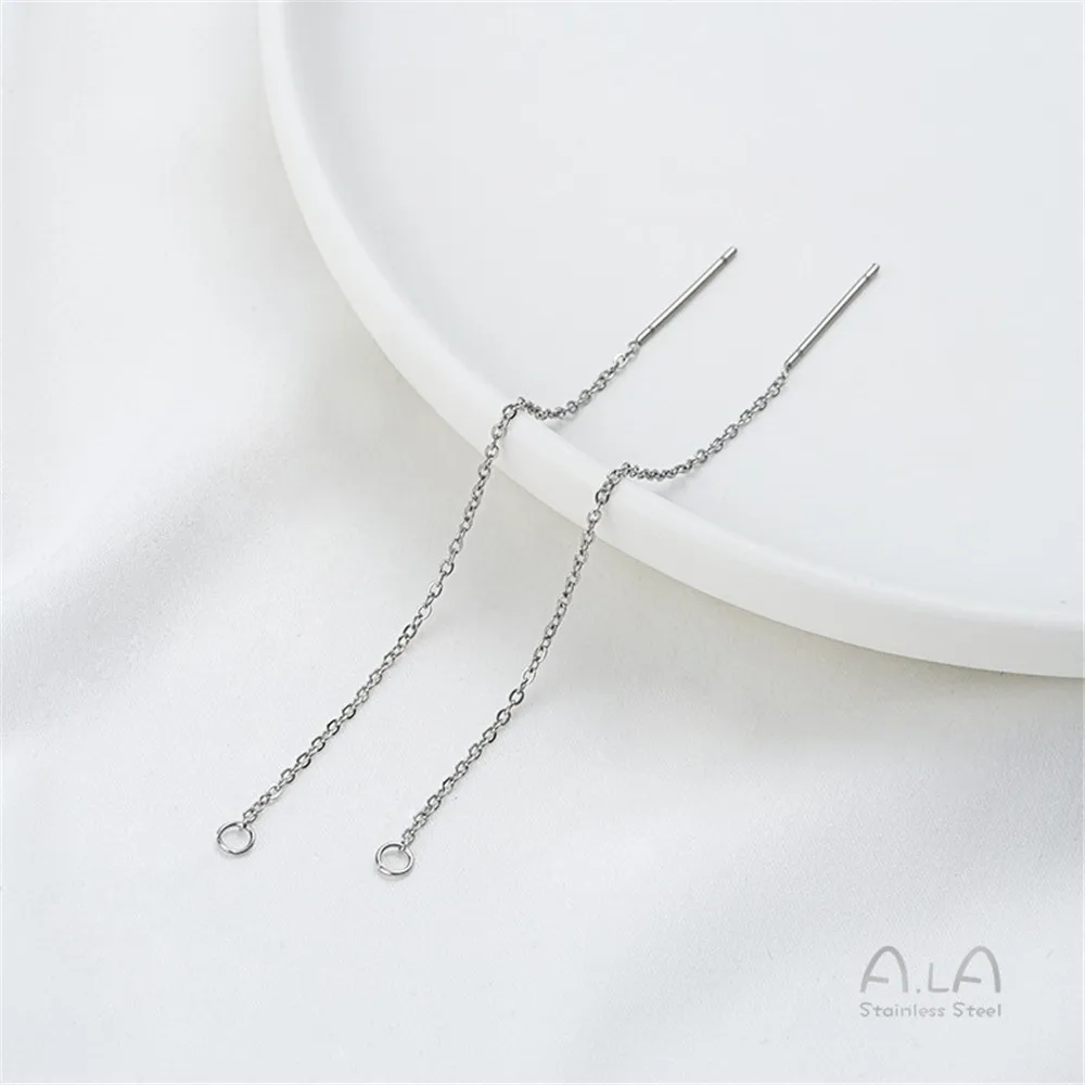 Titanium Steel Non-fading Seiko Fine Earwire Open Ring Ear Hanging Chain DIY Handmade Earrings Ear Jewelry Accessories Material