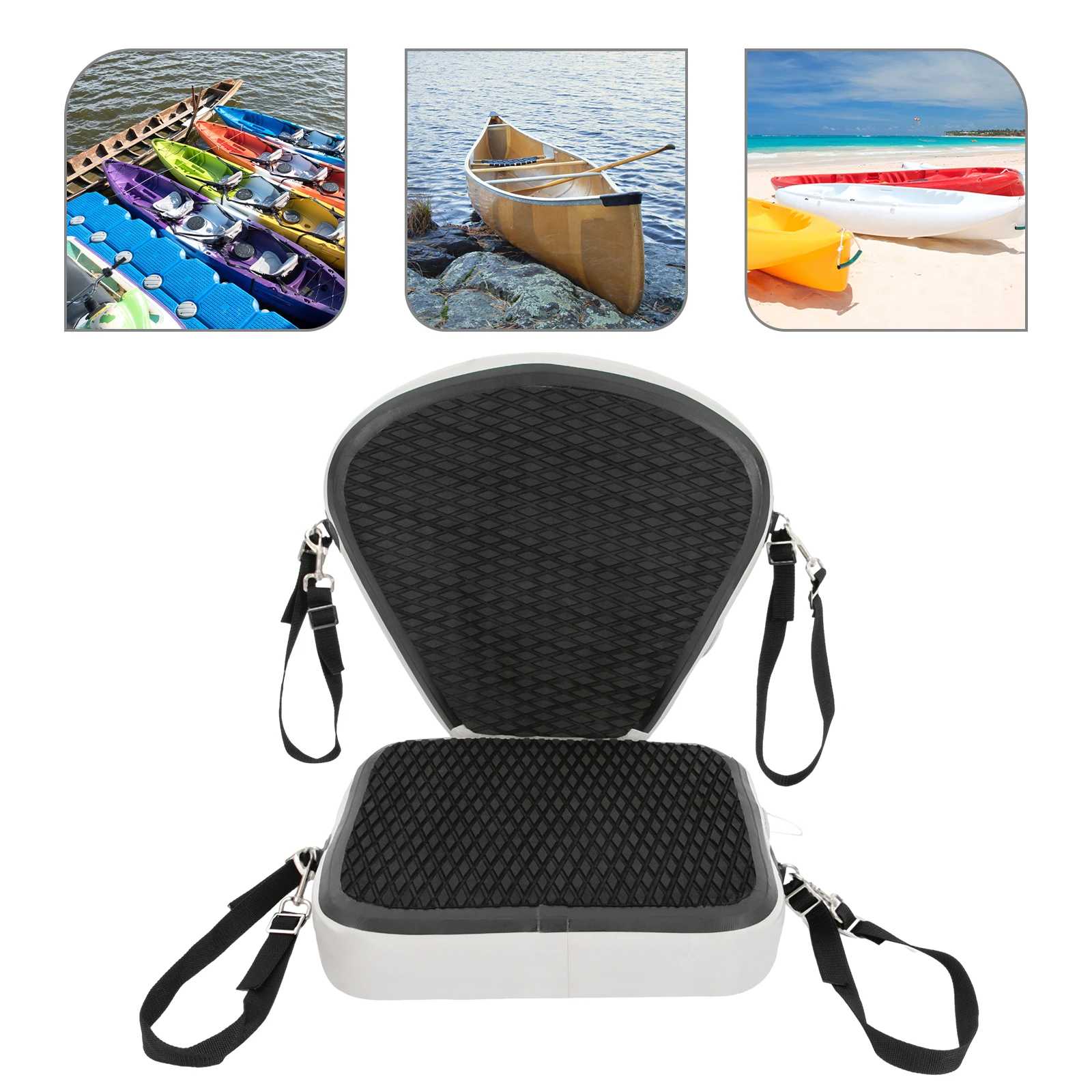 

Kayak Seat, Inflatable Portable Thicken Cushion Padded with Back Support Adjustable Strap for Canoeing Drifting Rafting Fishing