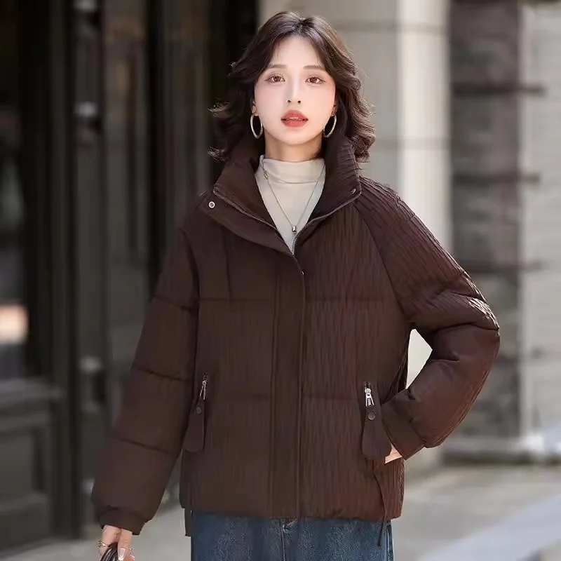 

Корейские парки, женская модная новая зимняя куртка с воротником-стойкой, толстое теплое пуховое хлопковое пальто, женская повседневная куртка, парка, женская верхняя одежда