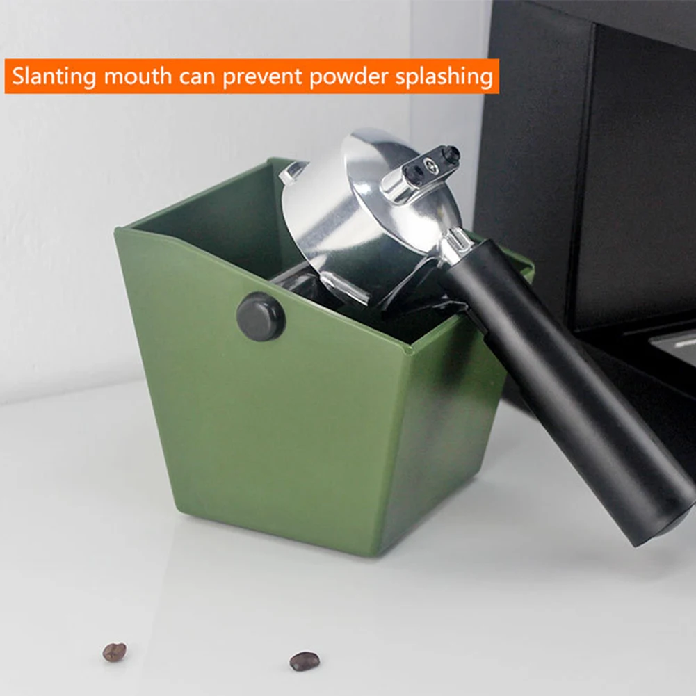 Dump Bin Bucket Anti Slip Espresso Coffee Grounds Container Coffee Knock Box Powder Beveled Coffee Grind Bin Coffee Waste Bar