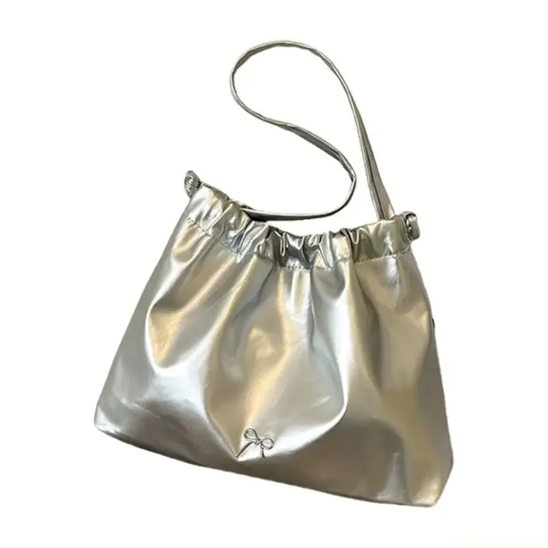 X90D Lightweight Wrinkle Shoulder Bag Soft PU Underarm Bag For Work And Travel