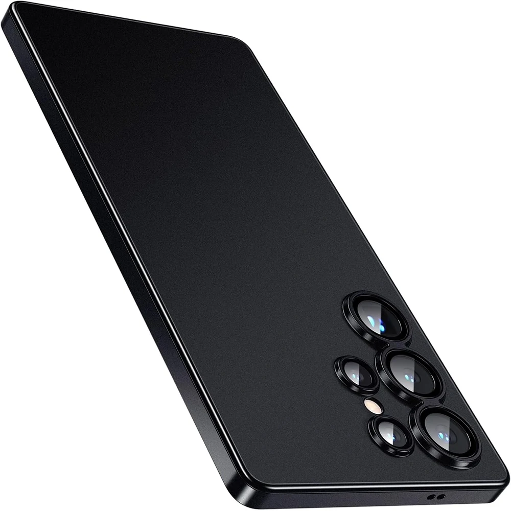 Ultradünne, schlanke, matte Hülle für Samsung Galaxy S25 Plus S24 FE S23 S22 S25ultra S24fe, nicht vergoldete Handyhülle, schwarzes Zubehör
