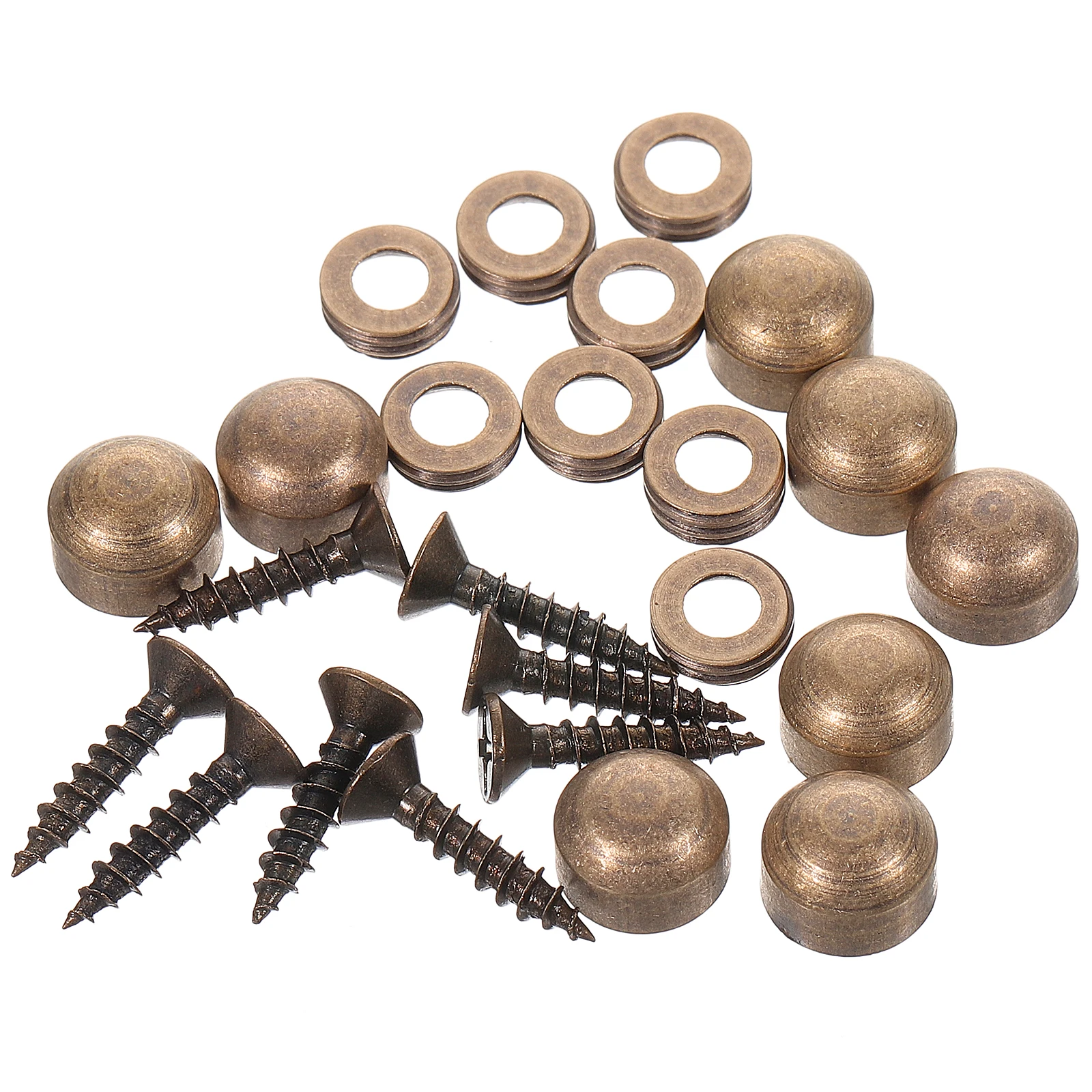 1 set 9mm Decorative Cap Cover Screws No Rust Solid Copper Mirror Fixing Hardware Self Tapping Screws for Wood Metal Acrylic
