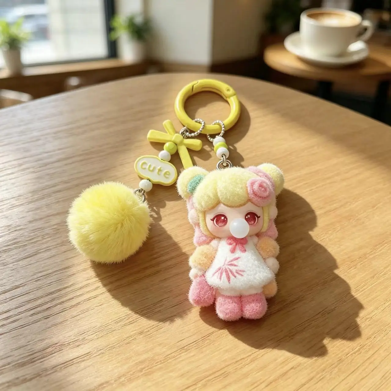 Cute Keychain Hanging Ornament Bubble Blowing Cartoon Character Material Personalized Style Chinese-Style Nanci Keychains