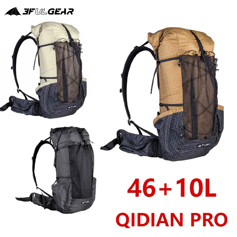 

3F UL GEAR 46+10L QIDIAN PRO Backpack Ultralight Outdoor Camping Sport Bag Resistant Hiking Trekking Waterproof Travel Rucksack