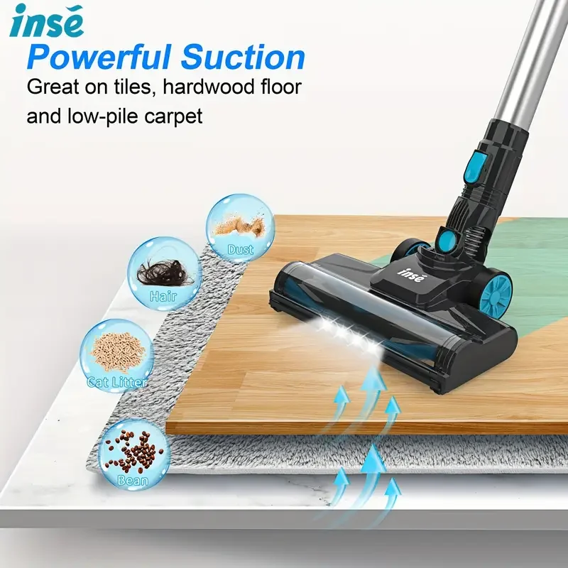 INSE V770 20KPa Cordless Vacuum Cleaner 6-in-1 Cordless Stick Vacuum Up to 45min Runtime Hand Vacuum Cleaner for Household Clean