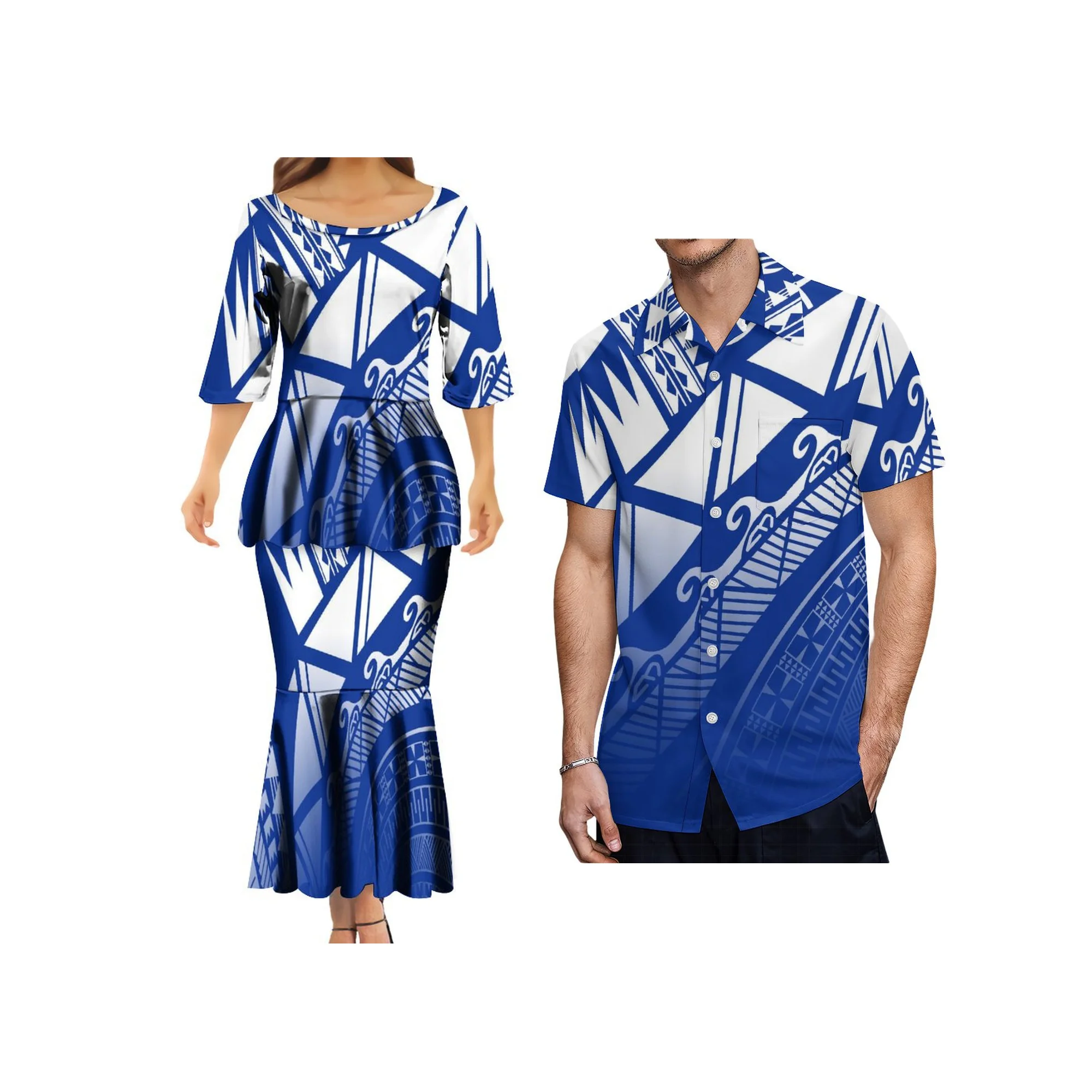 2025 Spring Customized on Demand Dress Samoan Island Design Elegant Dress Polynesian Tribal Women Mermaid Dress