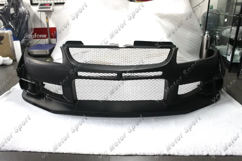 FRP Front Bumper with Carbon Fiber Canard Fit For 2004-2007 Evolution EVO 8-9 8 9 VTX Cyber Version Style Front Bumper Kit
