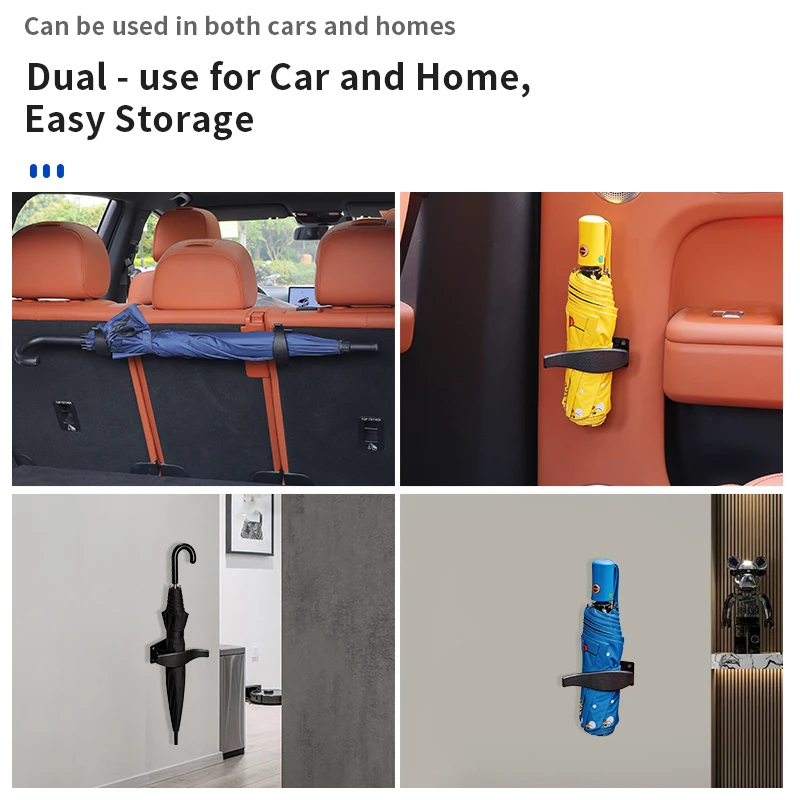 1/2PCS Self-Adhesive Car Umbrella Holders Trunk Storage Organizer Hook Umbrella Mounting Bracket Interior Auto Accessories