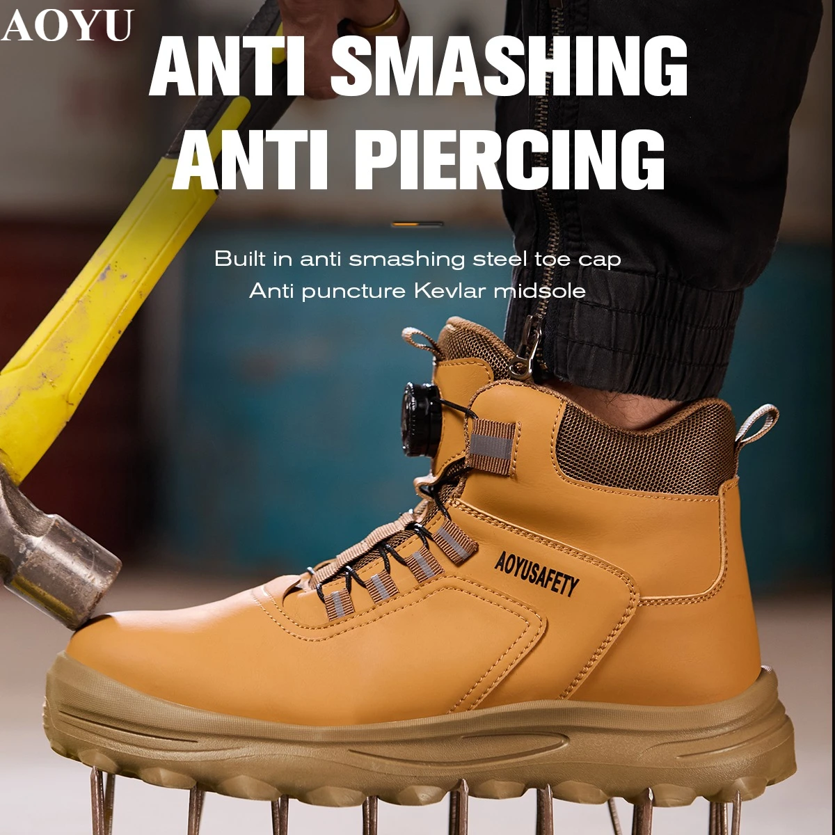 

Водонепроницаемые защитные ботинки, мужские рабочие ботинки с неразрушимым стальным носком, устойчивая к ударам защитная обувь, байкерская обувь Botas Para Hombre