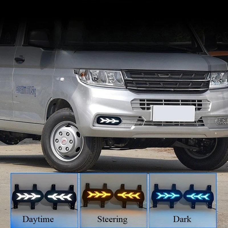 

Для 2018-2024 Wuling Rongguang новый грузовик дневные ходовые огни модифицированный светодиодный стример рулевого управления противотуманные дневные ходовые огни