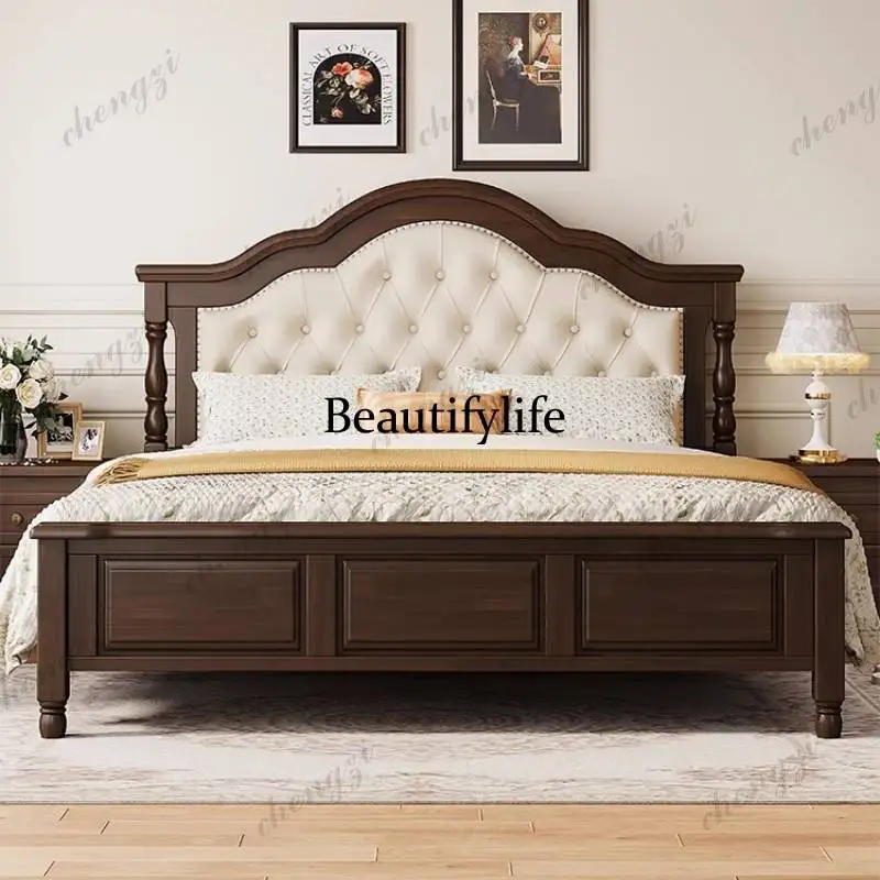 

European Large Double Bed Soft Designs Elegant Wooden Japanese Double Bed Luxury Storage Modern Cama Matrimonial Furniture
