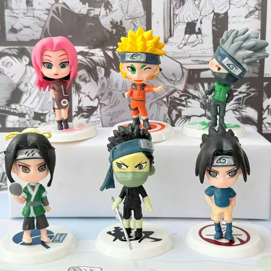 

Hot 6-12pcs/set Anime Figure Naruto Shippuden Hinata Sasuke Itachi Kakashi Gaara Action Figure Q Version PVC Figures Toys Gift