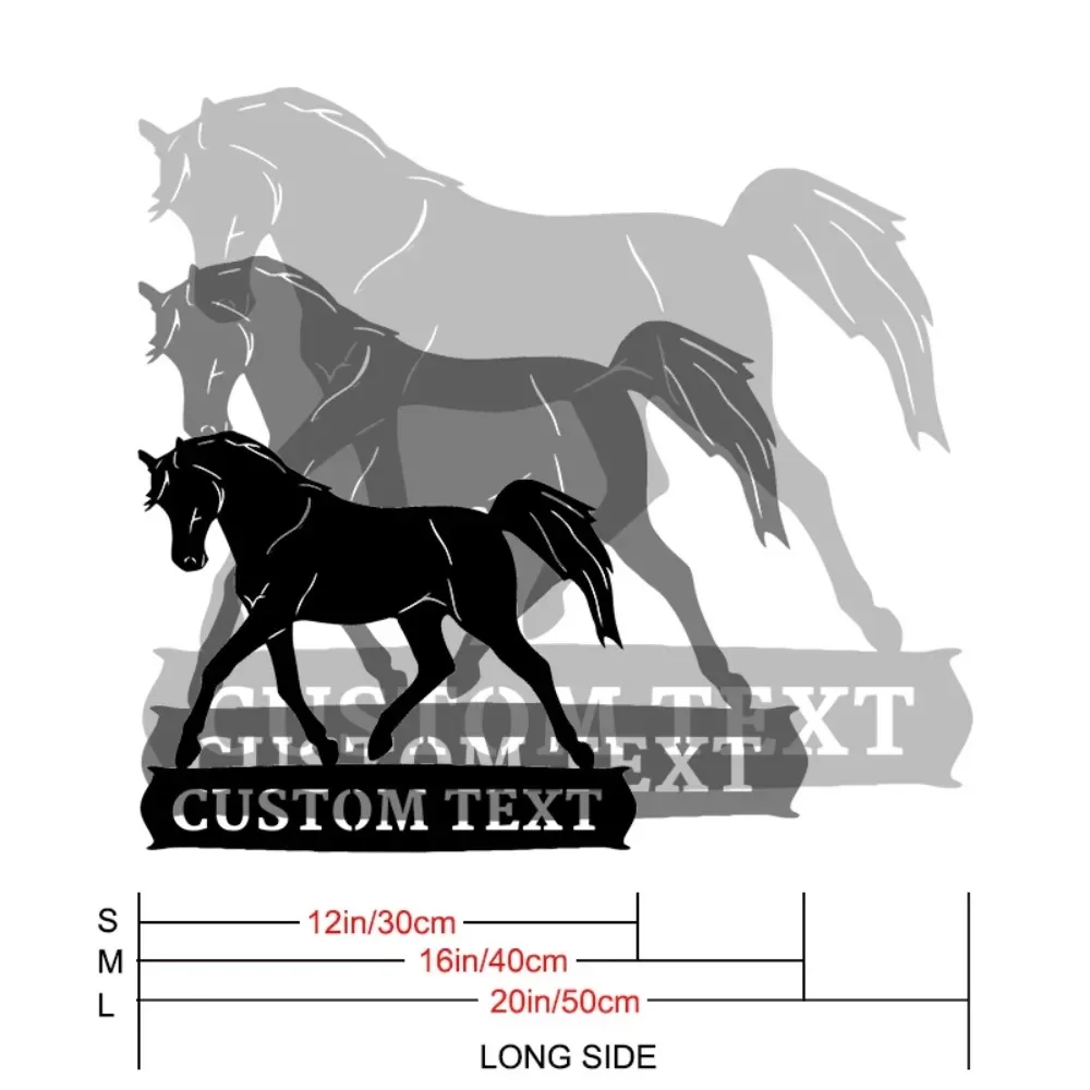 Fascinating Unique Tailored Horse Silhouette Metal Wall Sculptures Custom Texted for Rustic Home Garden Decor of Animal Lovers