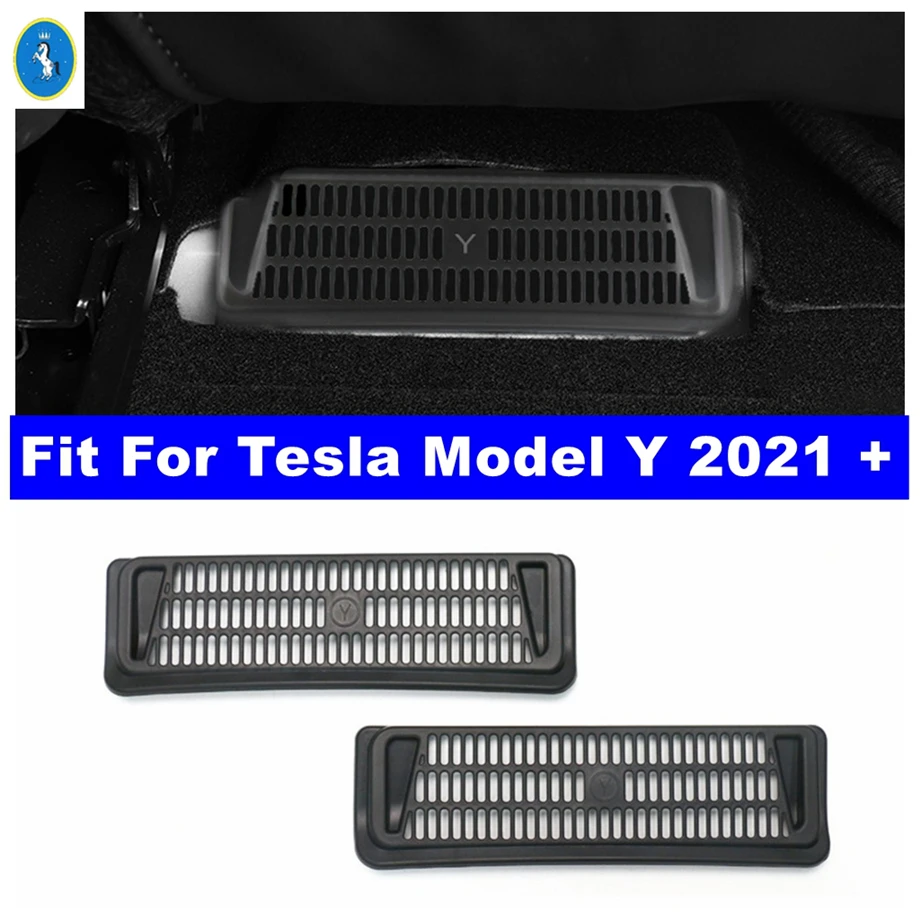 

Interior Refit Kit Seat Bottom AC Air Condition Duct Vent Outlet Anti-blocking Protector Cover Trim For Tesla Model Y 2021 2022