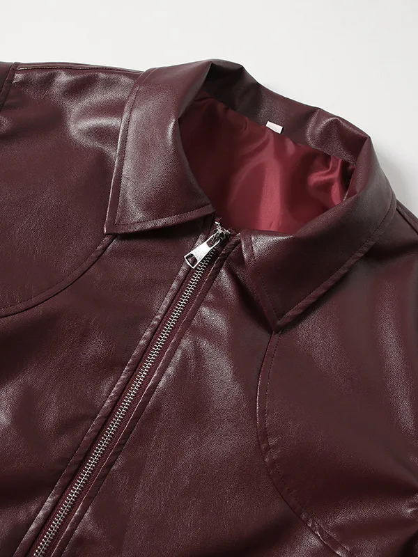 ملابس خارجية رائعة بسحاب طويل Sve بياقة من الجلد Jaet ort ملابس خارجية للنساء تصميم جديد 2025 Faion عبر الحدود