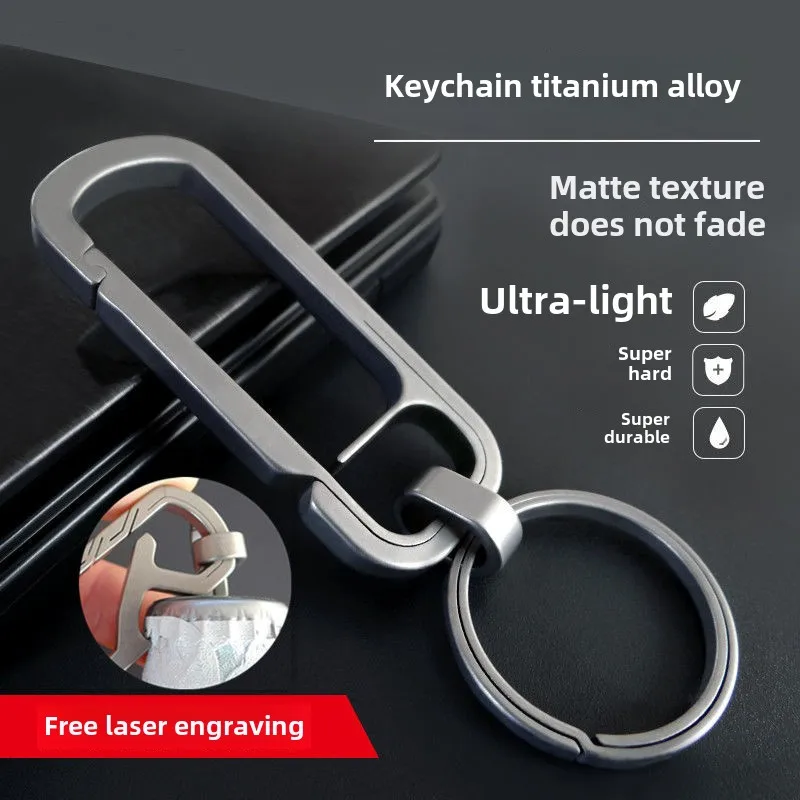 Titanium alloy keychain men women stainless steel car key chain ring multifunction