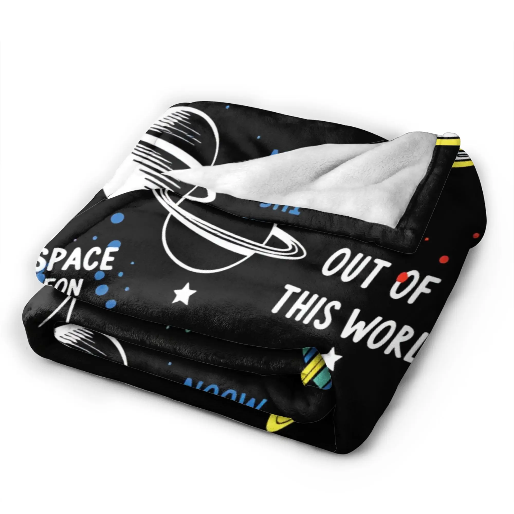 Space Planets Rockets  Plush Blanket Girls Boys  Flannel Bedding Throws For Home Decor Soft Warm Customized Quality Bedspread