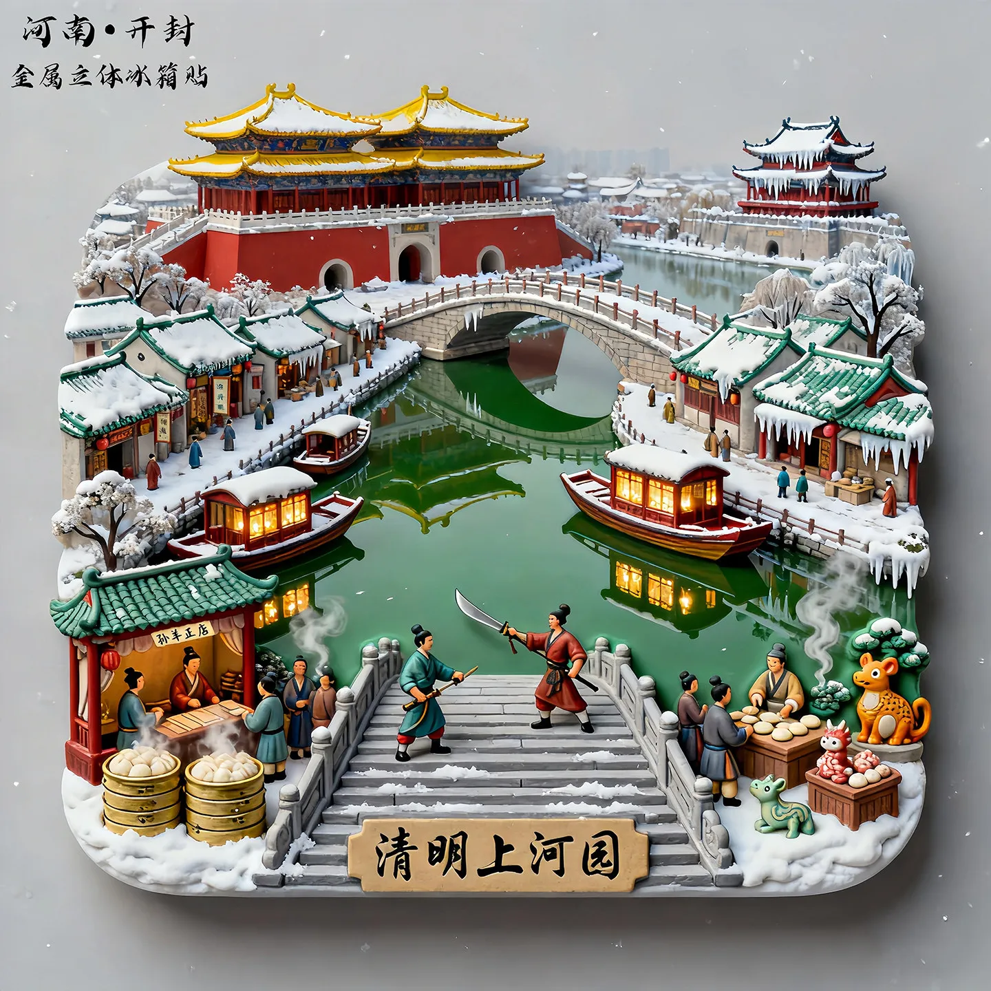 Gardening Tools For 8 Year Olds - Qingming Shanghe Garden Metal Stereoscopic Refrigerator