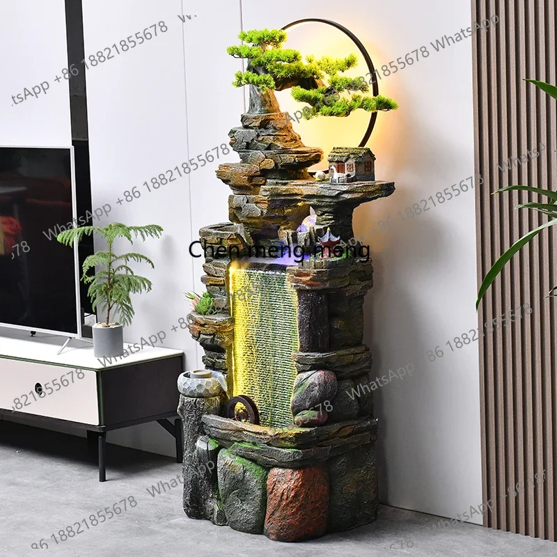 

E153 Decoration ornament next to floor-to-ceiling TV cabinet rockery flowing water fountain garden circulating water landscape