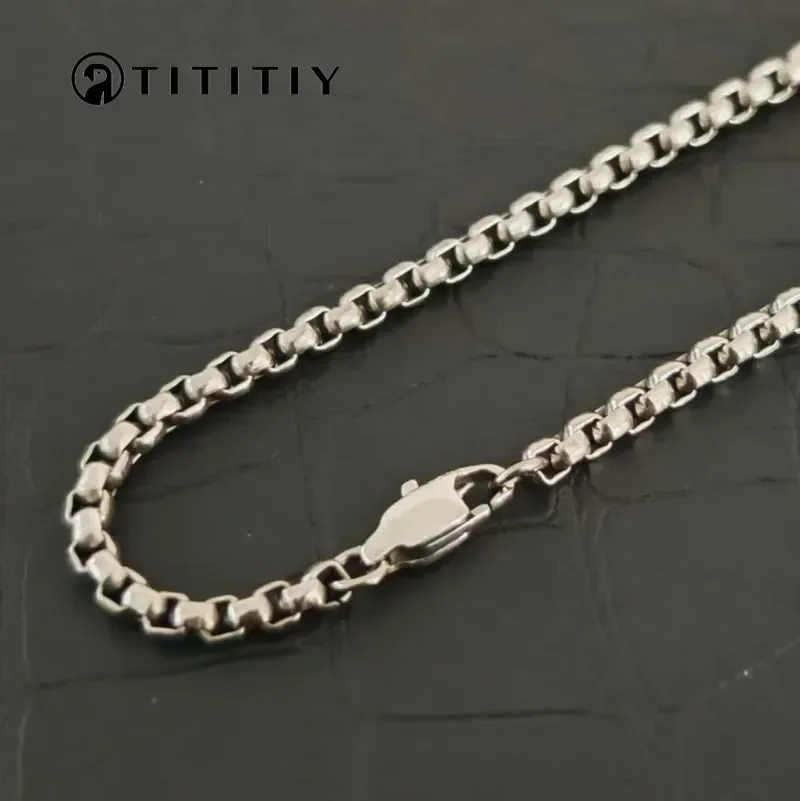 New A Beautiful Pure Titanium Necklace That Is Ultra Light Anti Allergic and Ultra Lightweight Wide 3mm Long 450mm Classic style