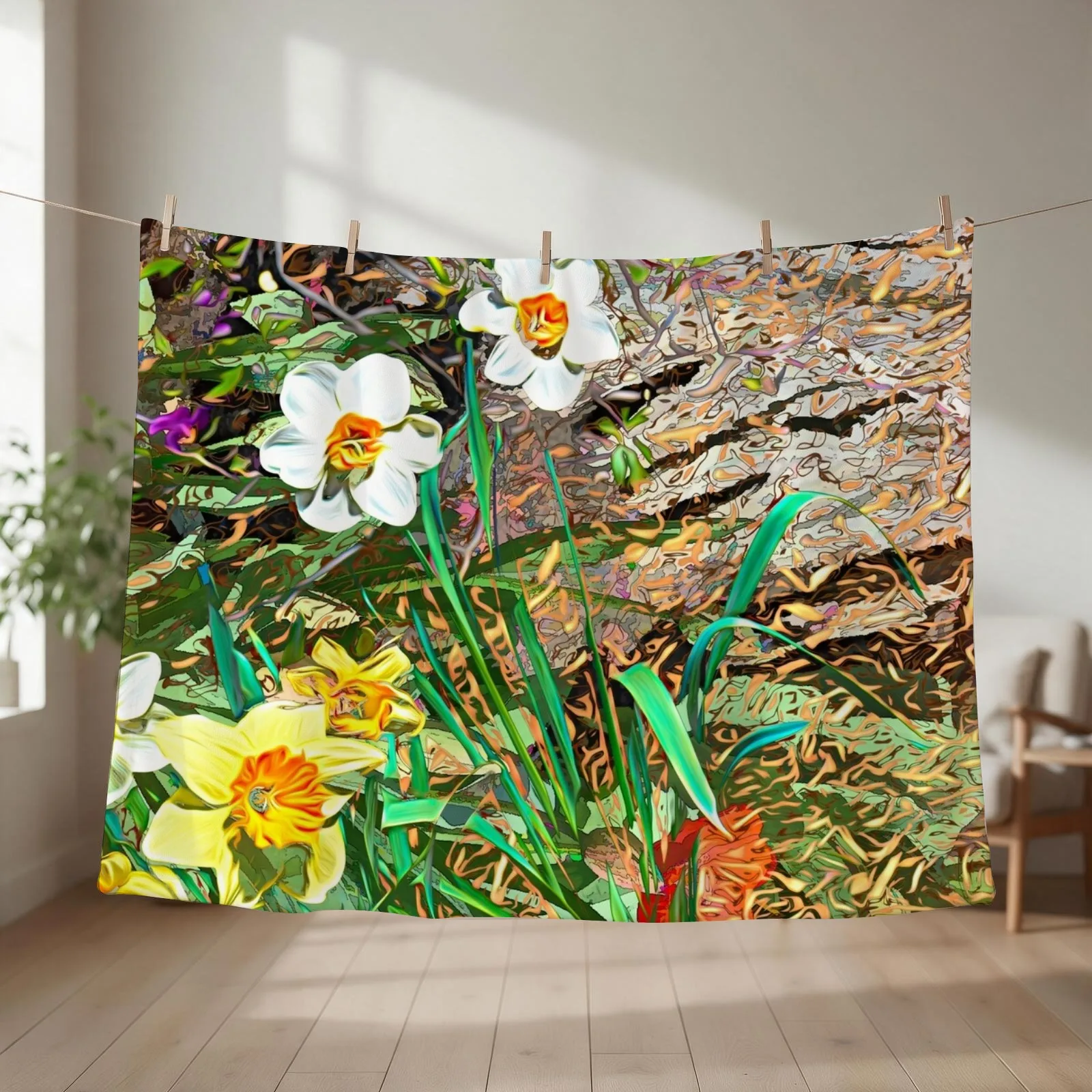 First Walk in Spring Throw Blanket couch cozy soft plush fuzzy picnic outdoor blanket