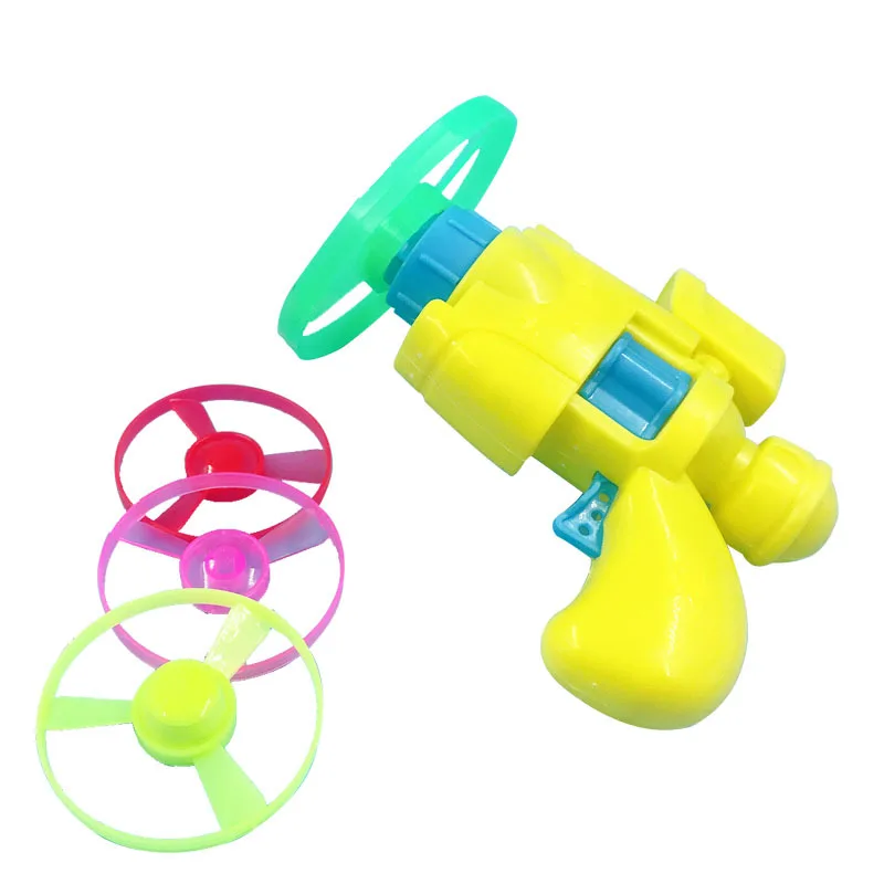 Flying Saucer Disc Launcher Toys Set With 1 Flying Saucer Gun 5 Spinning Disks Indoor Outdoor Game Sports Toys For Kids