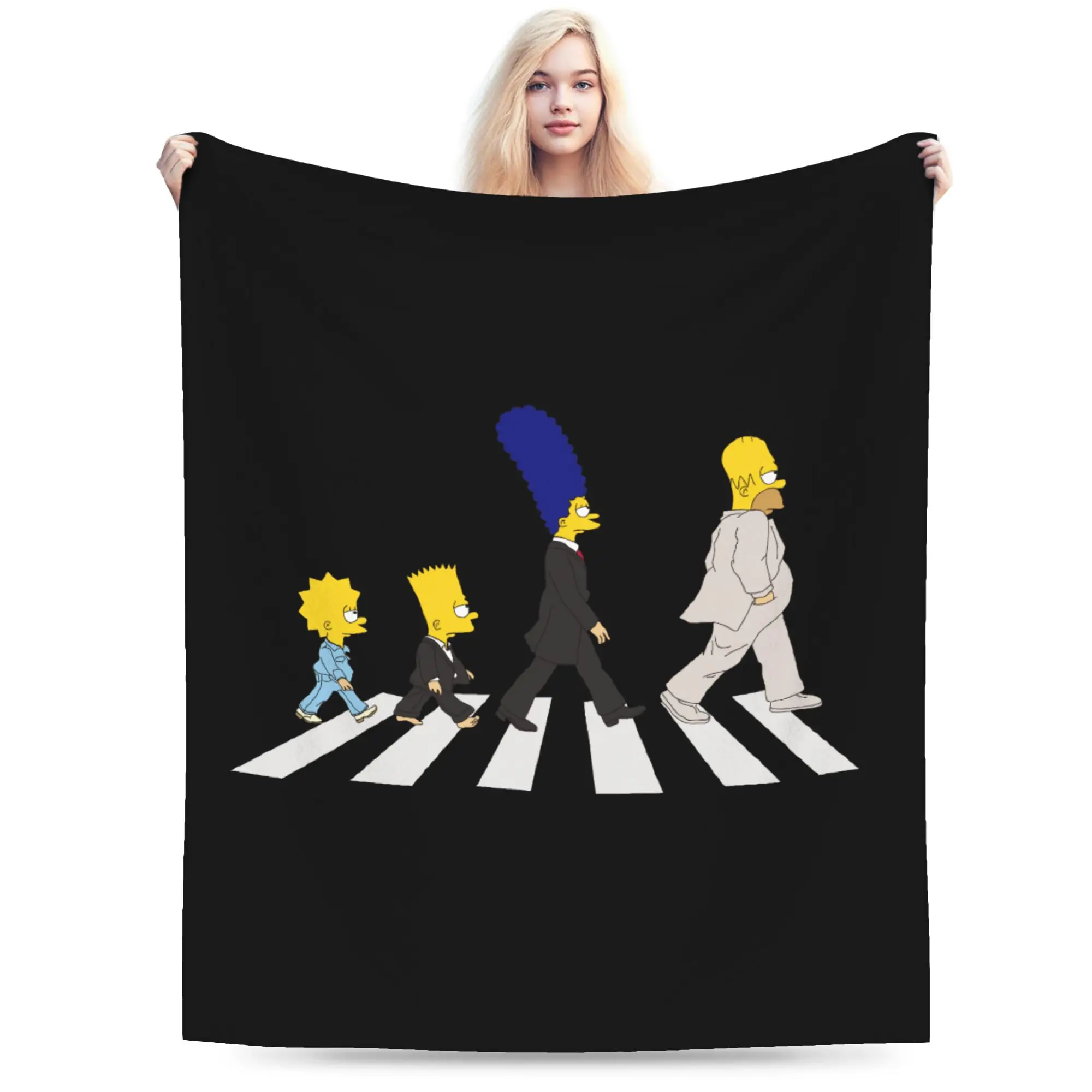 S-Simpson Blankets Fleece Print  Portable Super Warm Throw Blanket for Bedding Couch Bedspreads