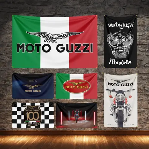Moto Guzzi 오토바이 깃발 장식용 폴리에스테르 디지털 인쇄 Motos Flagge 배너
