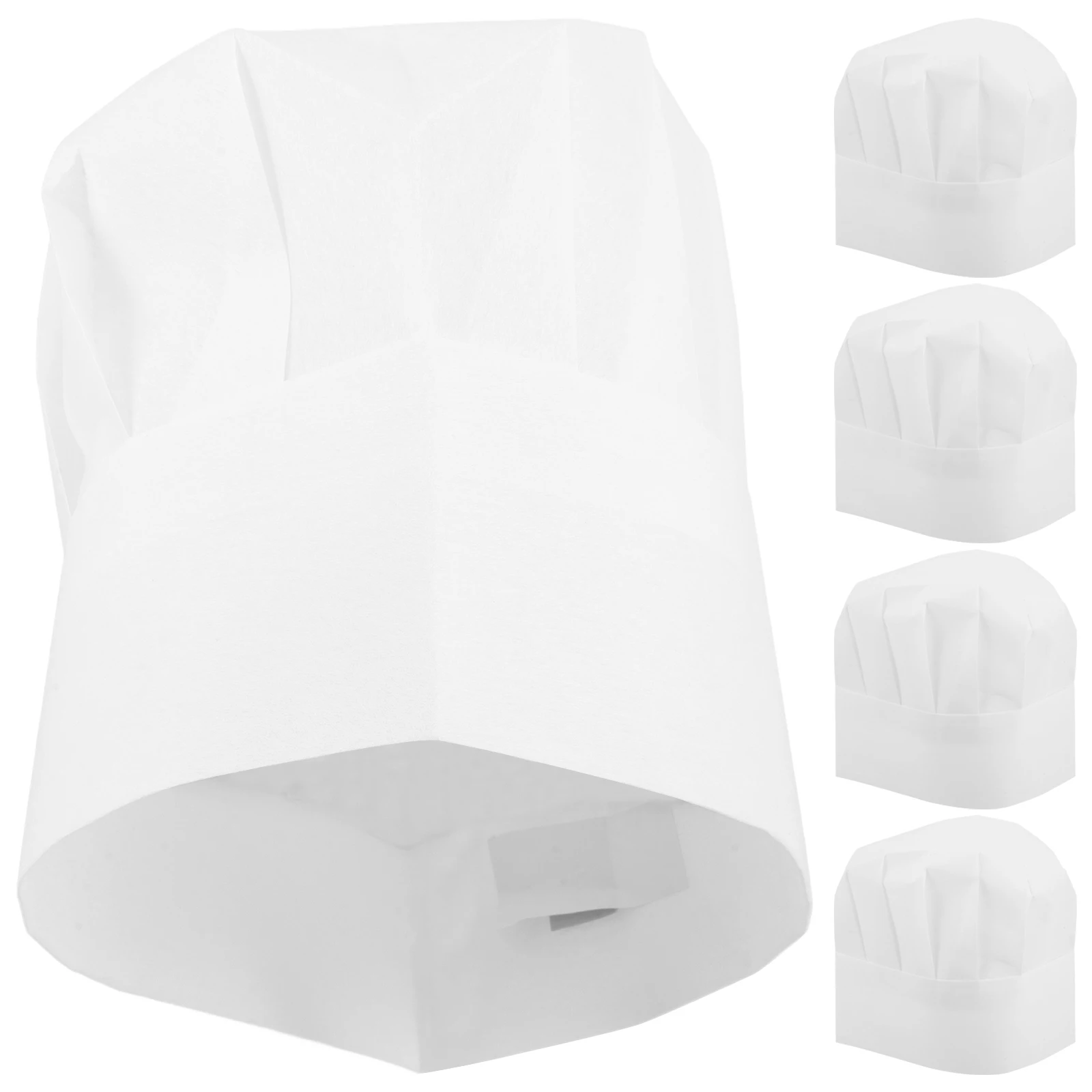 20 ชิ้นหมวกเชฟเด็กปรับไม่ทอแบบใช้แล้วทิ้งหมวกสีขาวสูงสำหรับเด็กทำอาหารจัดเลี้ยงกิจกรรมครัว