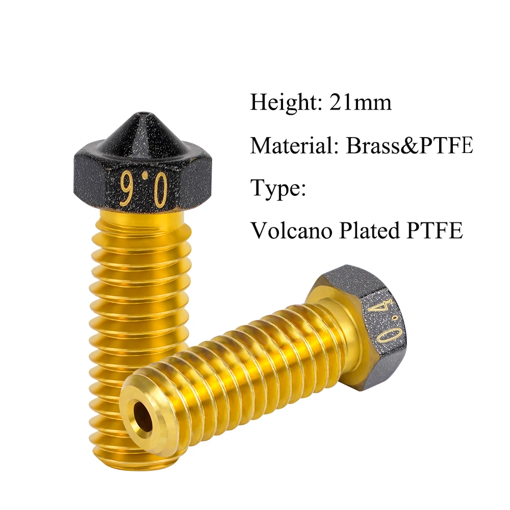 E3D Volcano Düse Hartstahl Messing PTFE plattiert 3D-Druck für Vyper Artillery Sidewinder X1&X2 Genius Pro Hotend – Detail 14