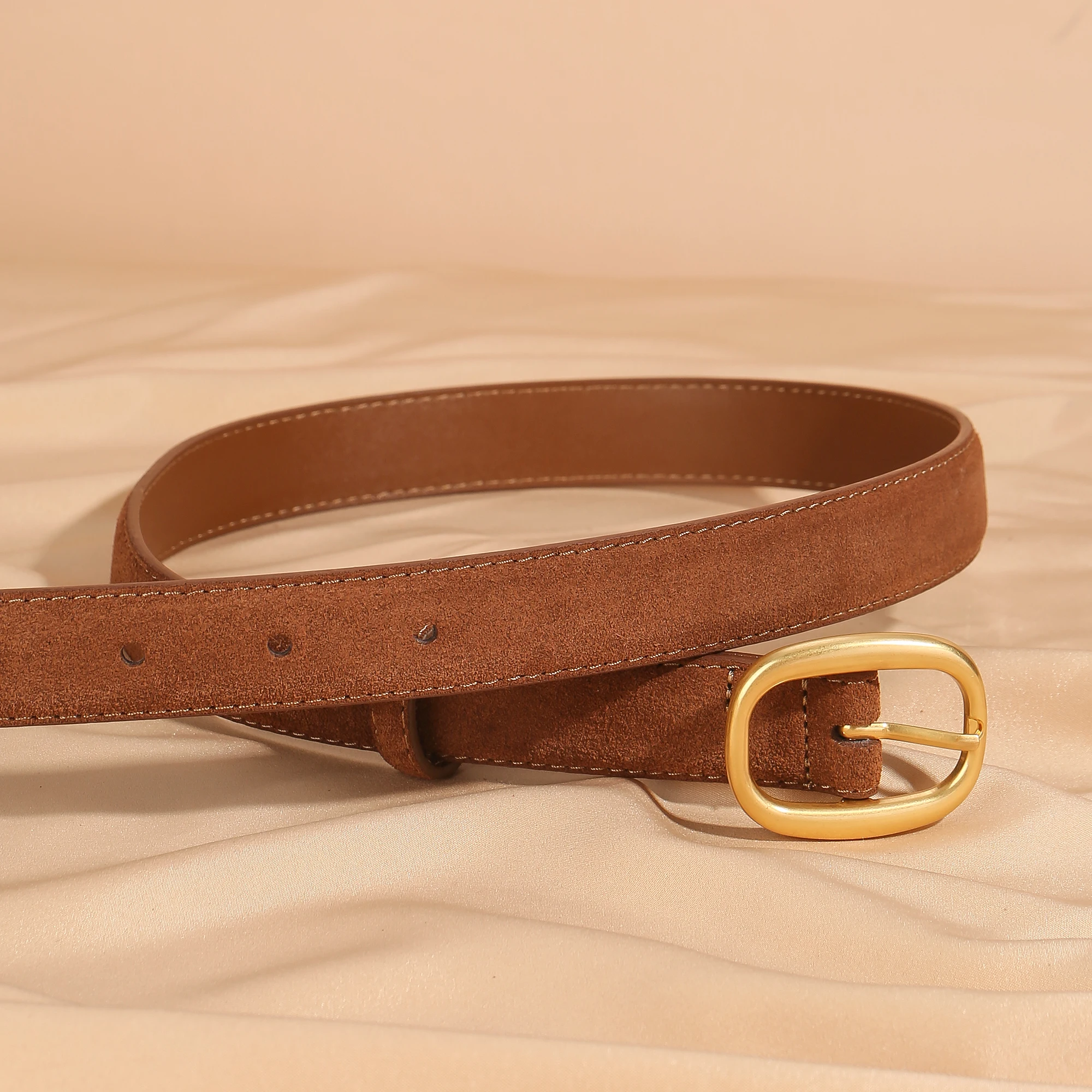 Cinturón de cuero auténtico para mujer, cinturones finos de moda Borgoña de piel de vaca para pantalones vaqueros, novedad de 2025