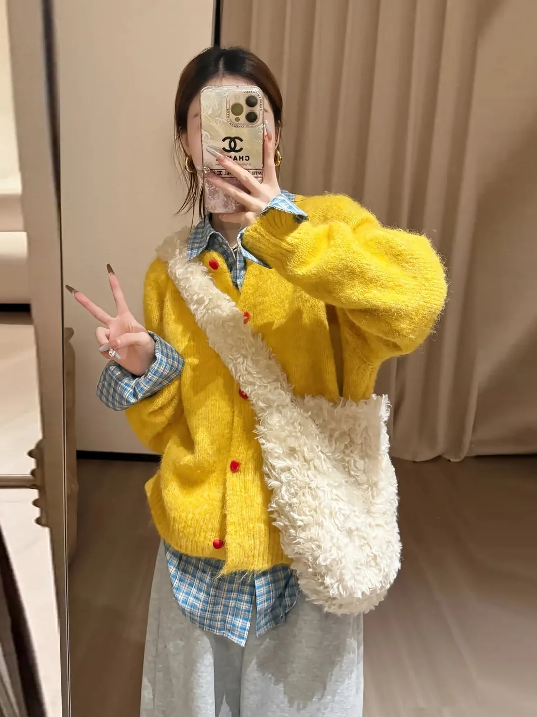 

Желтый милый антивозрастной свитер с сердечками, синий джет, женский осенне-зимний свободный крой, трикотажная верхняя одежда, топ