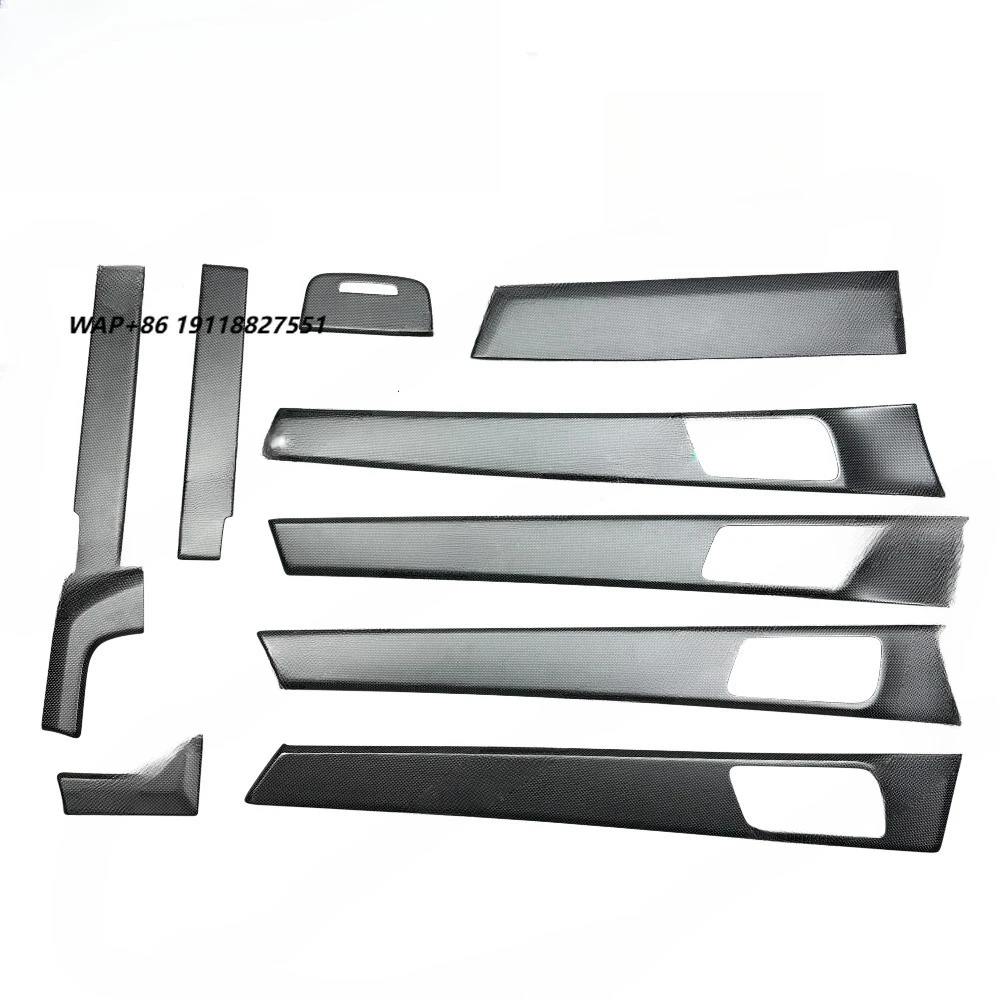 Dry Carbon Fiber Car Center Console Panel Cover Door Panel Center Gear Shift Trim 10PCS for  Panamera 971 2017-2023
