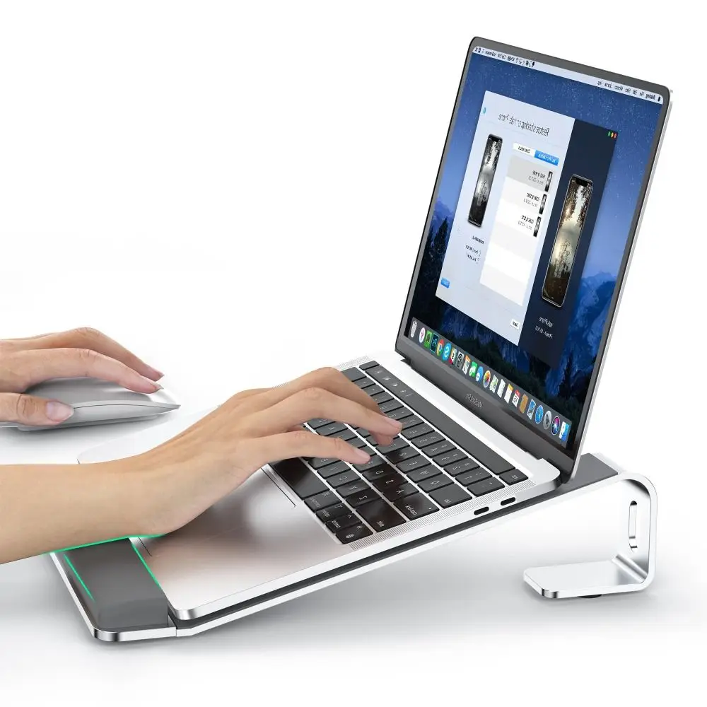 

Professional Acrylic Laptop Stand Transparent with Wrist Support Laptop Riser Non-slip Ergonomic Tablet Stand For Typing/Reading