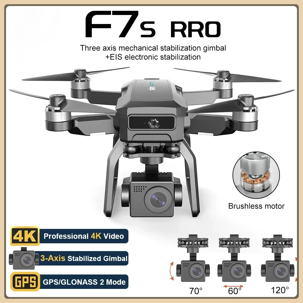 2023 SJRC F7S Pro GPS  Drone 4K HD Camera Drones 5G EIS Electronic Stabilization Gimbal Helicopter Repeater 3KM Image Dron Toy