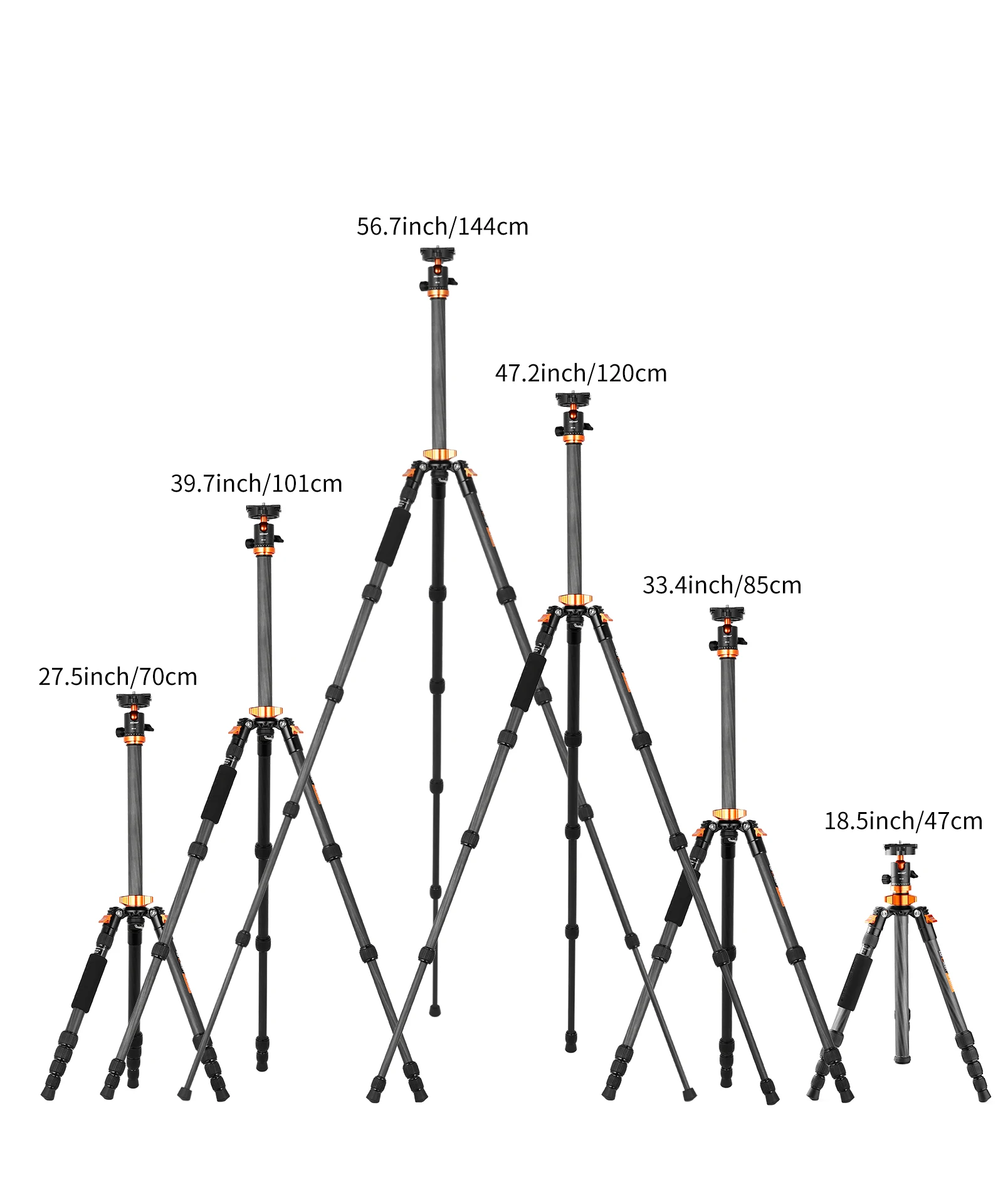 K&F Concept 59inch Carbon Fiber Professional Tripod Lightweight Detachable Monopod With Ball Head Quick Release Camera Tripod