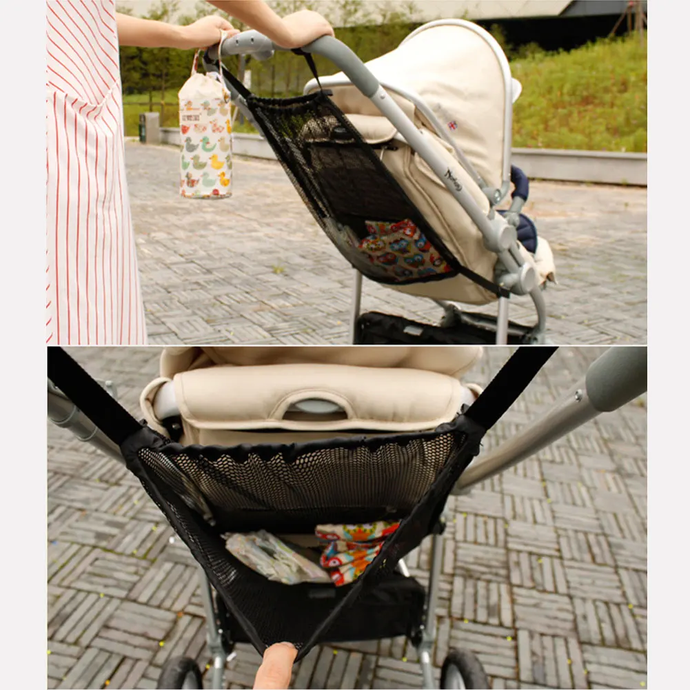 Baby Stroller Bag Hanging Net Big Bags Portable Baby Umbrella Storage Bag Pocket Cup Holder Organizer Universal Useful Accessory