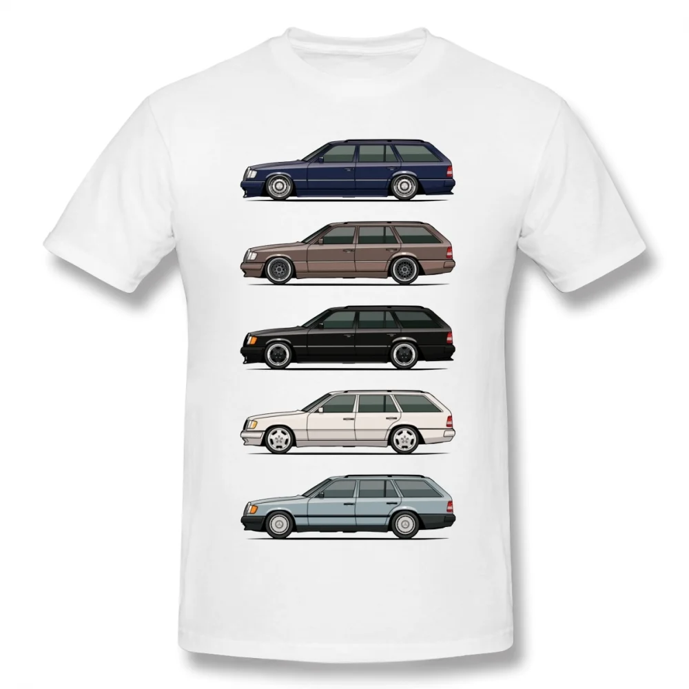 heavyweight New Stack Of  W124 S124 E-Class Wagons T-shirt Cartoon Men Cotton Unisex Streetwear TShirt Cool Car Tees Harajuku