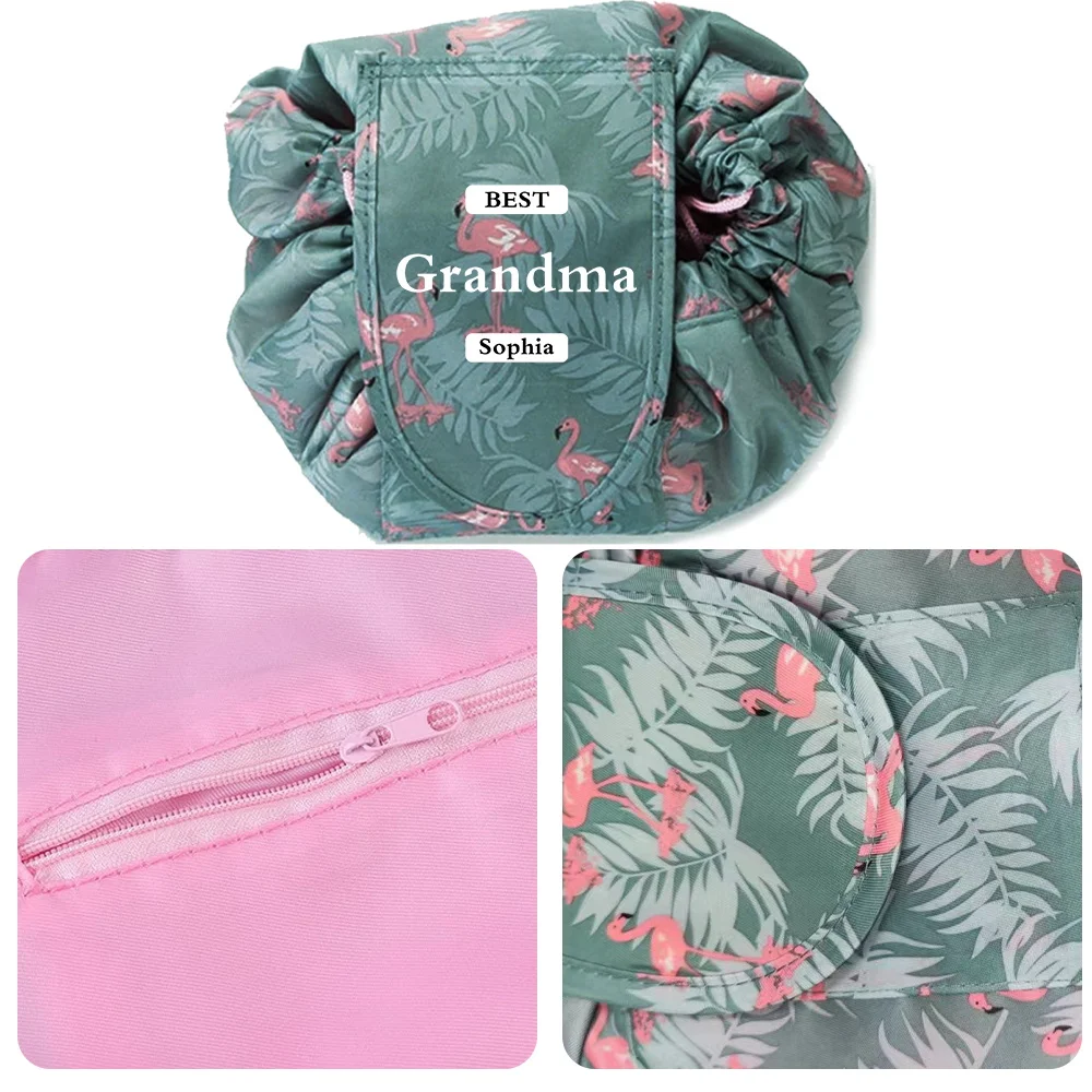 حقيبة مستحضرات التجميل المطبوعة برباط كسول، حقيبة تخزين متعددة الوظائف للسفر