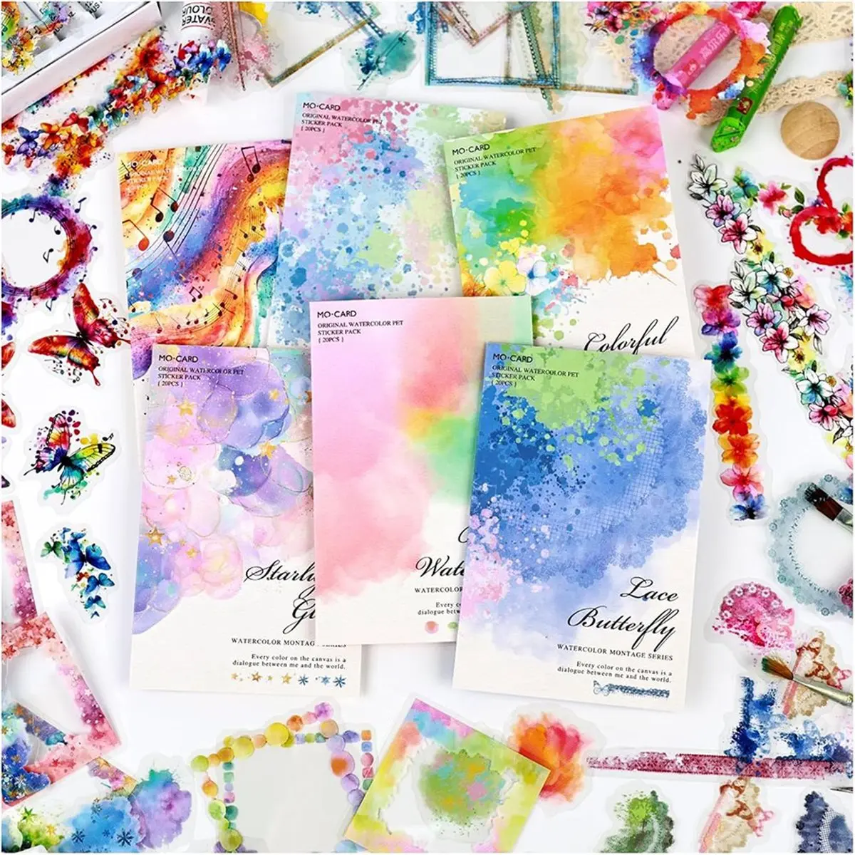 أفضل 120 قطعة من ملصقات المجلات المائية، تصميمات زهور وحيوانات أليفة شفافة وموسيقية لسكرابوكينغ والحرف اليدوية #2