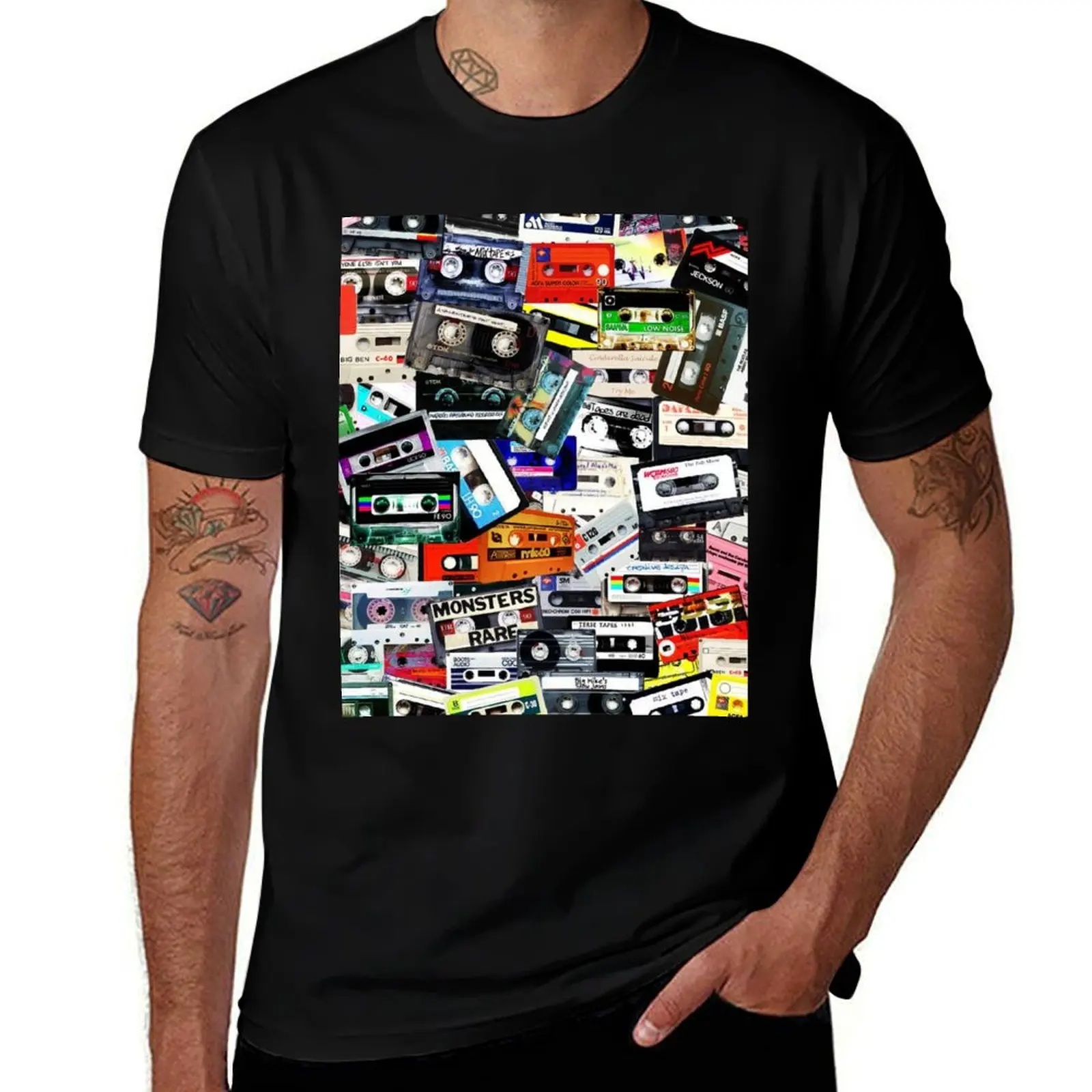

cassette tape T-Shirt anime animal prinfor boys Funny t-shirts plus size men clothing