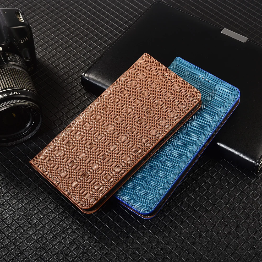 For Huawei P30 P40 P50 P50E P60 Pura 70 80 Pro Plus Ultra Lite Art Crosshatch Pattern Of Genuine Leather Flip Phone Case Cowhide - Image 6