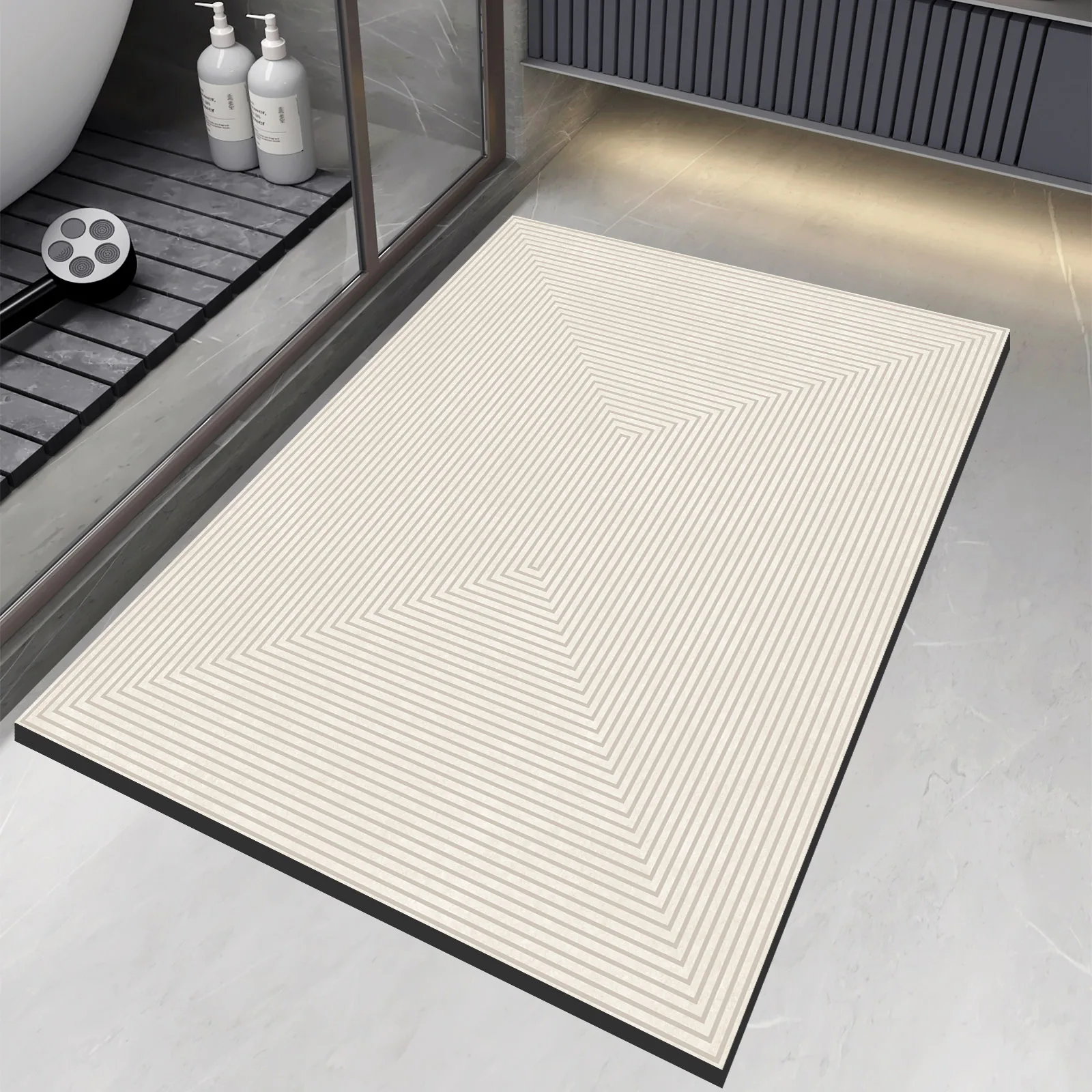 

1pc Super Absorbent BathroomMat, Diatomite Bathroom Shower Door Mat, Non-slip Floor Carpet for Bathroom, Toilet, Doorway