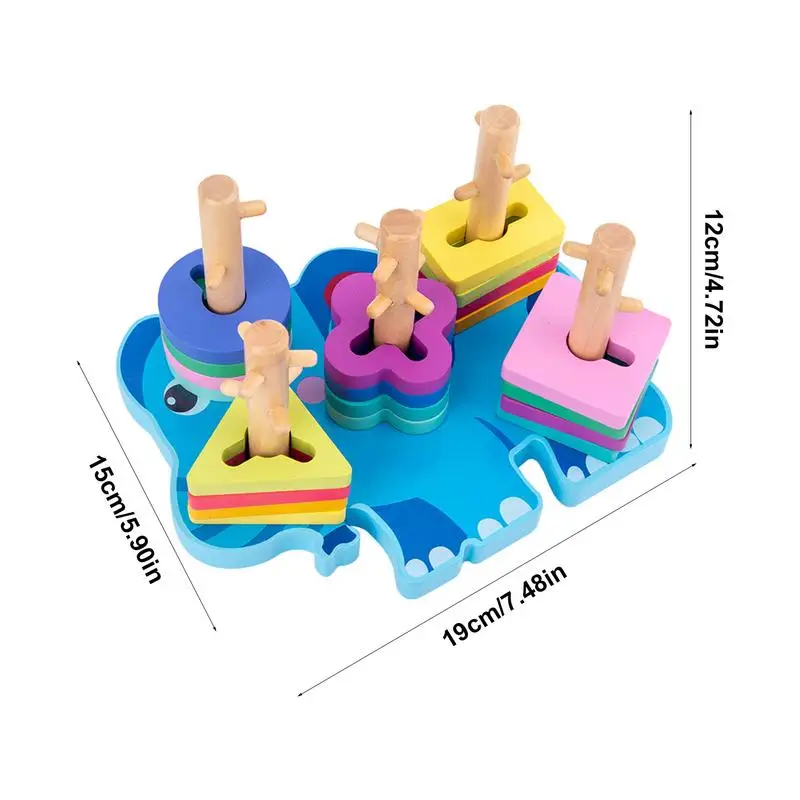 Brinquedos de triagem e empilhamento de madeira para crianças, classificador de formas, brinquedos pré-escolares Montessori, brinquedos educativos para crianças, reconhecimento de cores, 1-3