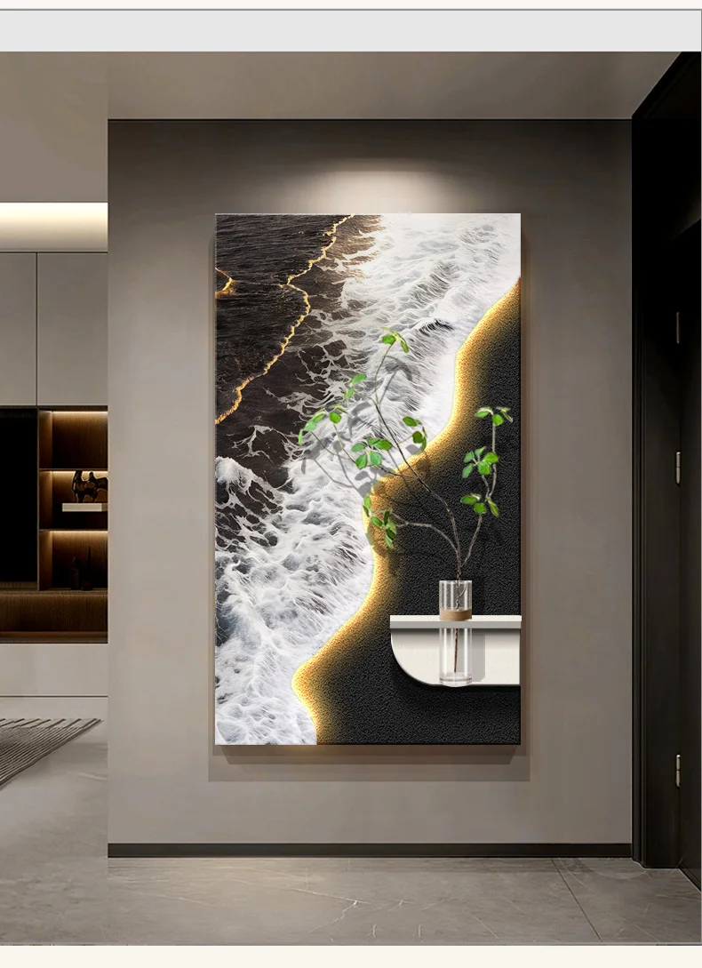 

Modern light luxury living room wall light high-end sofa background wall hanging painting porch corridor entrance door mural lig